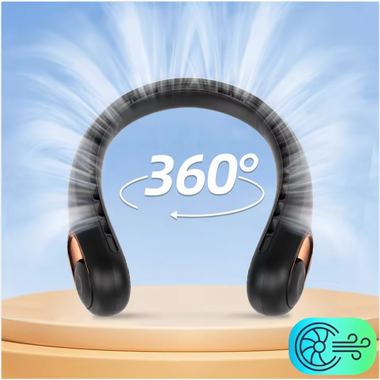 Hair styling tool with 360-degree movement on a light blue background
