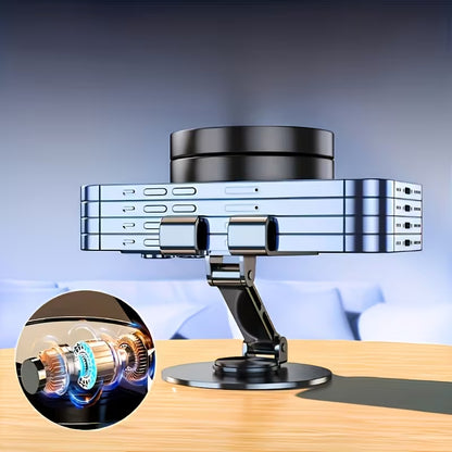 Multifunctional device with a metallic finish on a wooden surface