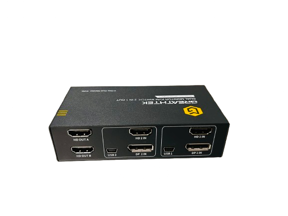 HDMI splitter with multiple ports on a white background