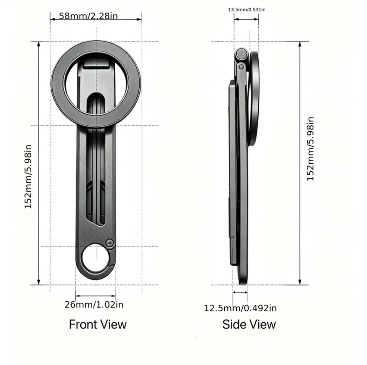 Aluminum Alloy Foldable Desktop Stand for Phone & Tablet - Portable, Multi-Angle, MagSafe Compatible