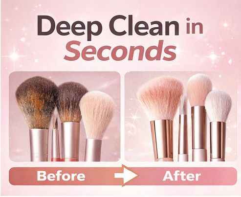 Automatic Makeup Brush Cleaner – 360° Electric Cleaner & Dryer for Brushes (Fast Deep Clean)