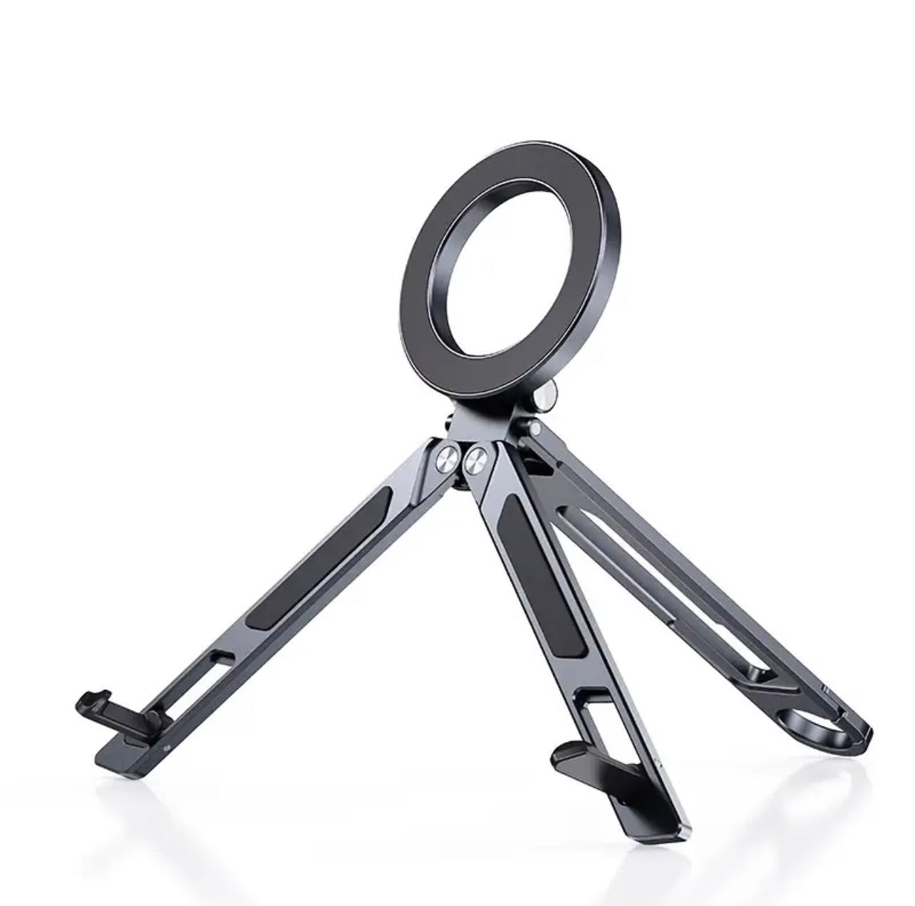 Aluminum Alloy Foldable Desktop Stand for Phone & Tablet - Portable, Multi-Angle, MagSafe Compatible
