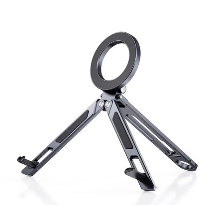 Aluminum Alloy Foldable Desktop Stand for Phone & Tablet - Portable, Multi-Angle, MagSafe Compatible