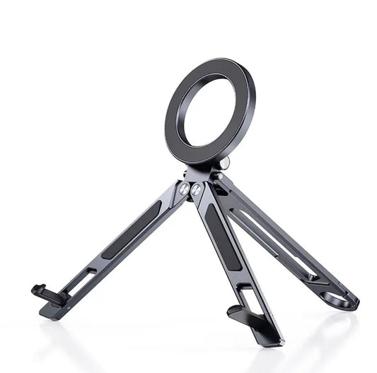 Aluminum Alloy Foldable Desktop Stand for Phone & Tablet - Portable, Multi-Angle, MagSafe Compatible