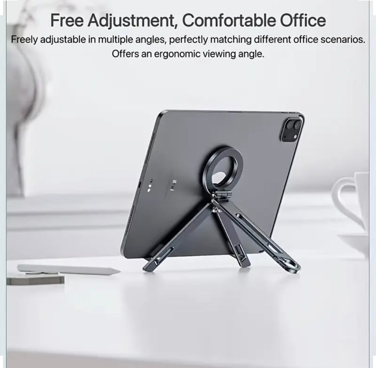 Aluminum Alloy Foldable Desktop Stand for Phone & Tablet - Portable, Multi-Angle, MagSafe Compatible