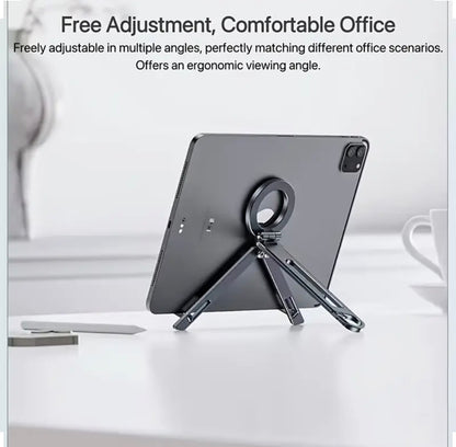 Aluminum Alloy Foldable Desktop Stand for Phone & Tablet - Portable, Multi-Angle, MagSafe Compatible