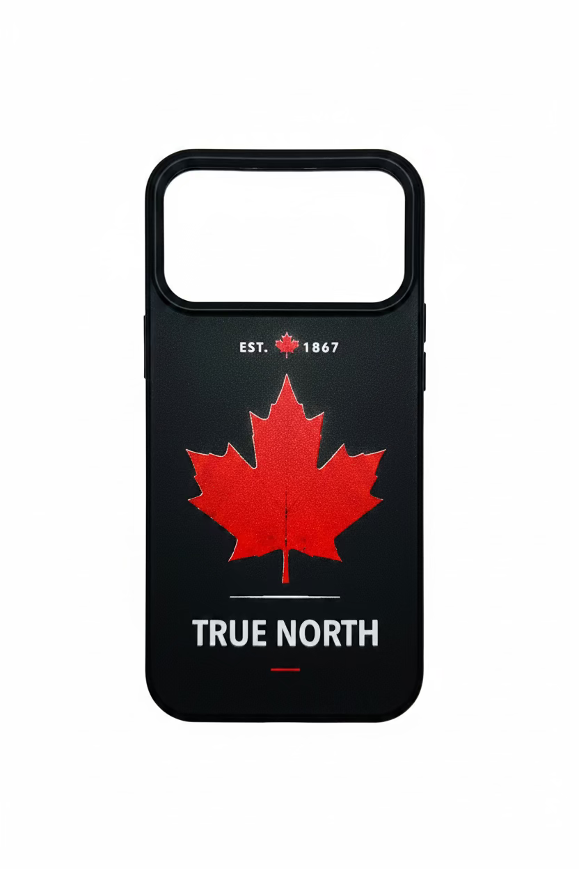 Canada iPhone case – True North maple leaf design, matte black