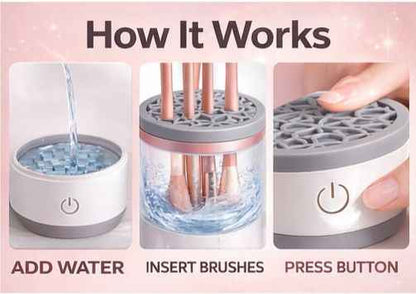 Automatic Makeup Brush Cleaner – 360° Electric Cleaner & Dryer for Brushes (Fast Deep Clean)