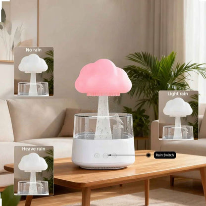 Rain Cloud Humidifier & Aroma Diffuser – 3-in-1 Mushroom LED Night Light with Rain Sounds, 800ml, Ultra-Quiet