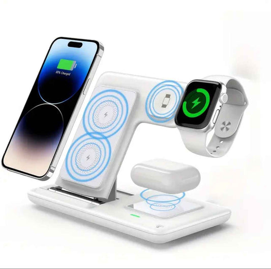 3-in-1 Foldable Magnetic Wireless Charging Station – Fast MagSafe Charger for iPhone, Apple Watch & AirPods