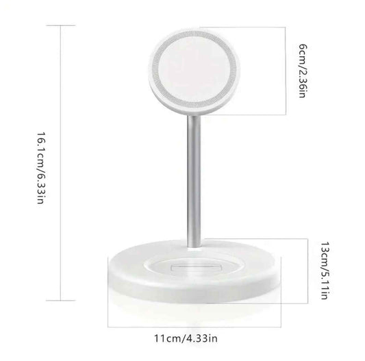2-in-1 Magnetic Wireless Charging Stand – Fast Charging Station for iPhone & AirPods