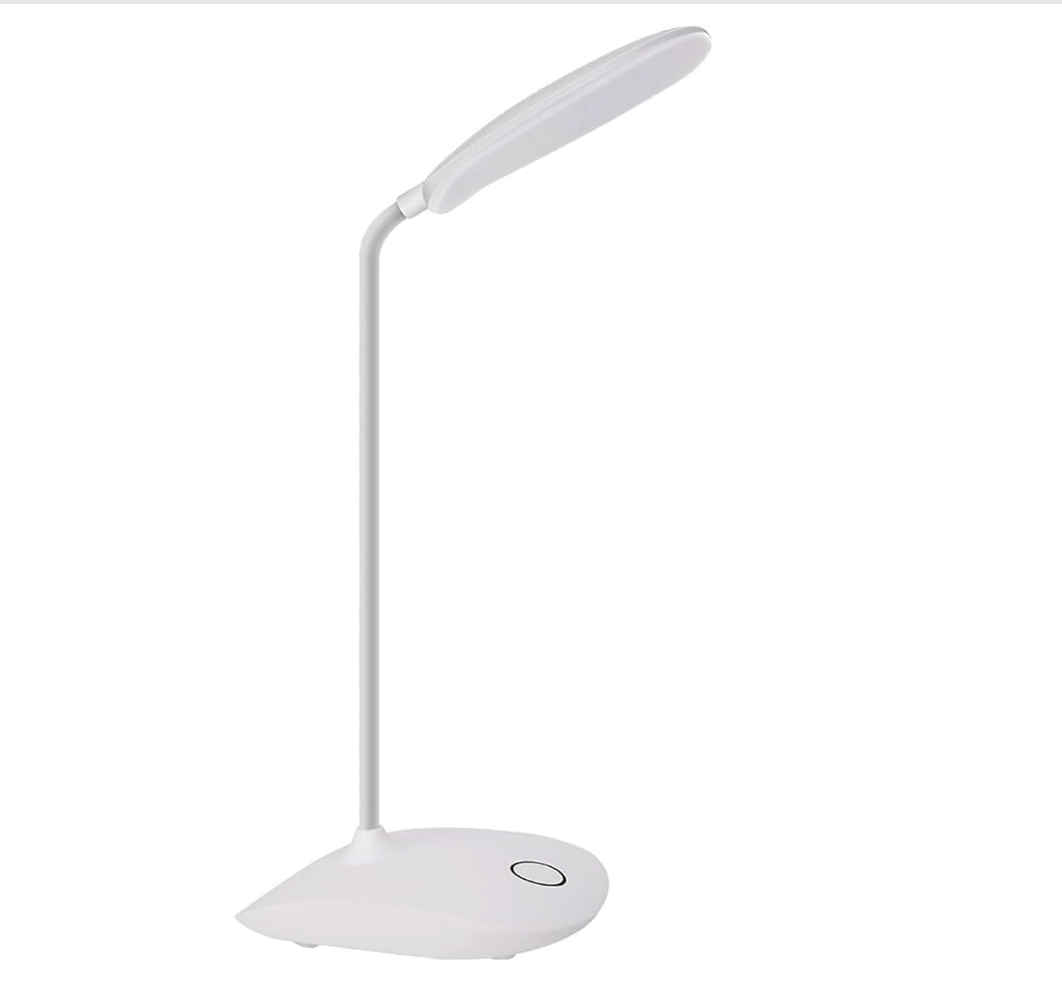 White LED desk lamp on a white background