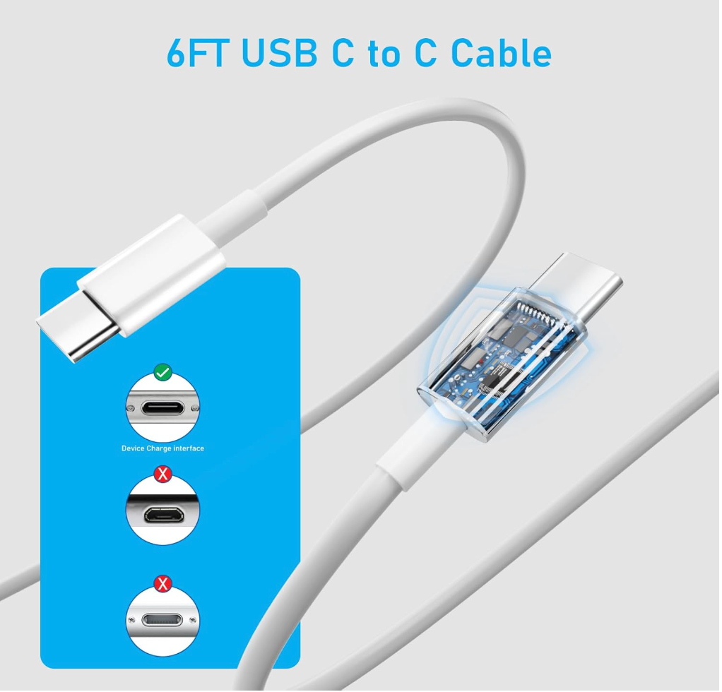 20W USB-C iPhone Fast Charger 2-Pack with 6FT MFi Lightning Cable
