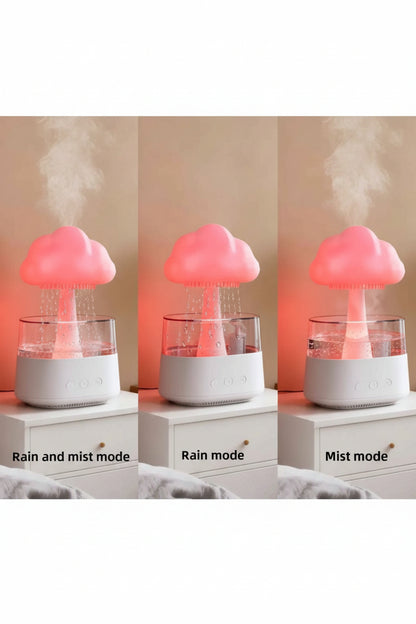 Rain Cloud Humidifier & Aroma Diffuser – 3-in-1 Mushroom LED Night Light with Rain Sounds, 800ml, Ultra-Quiet