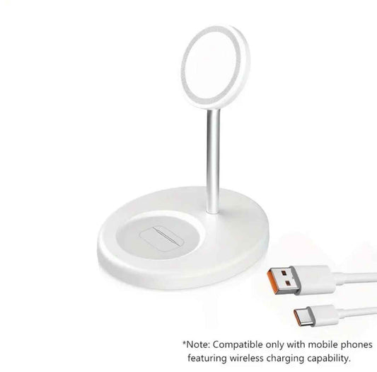 2-in-1 Magnetic Wireless Charging Stand – Fast Charging Station for iPhone & AirPods