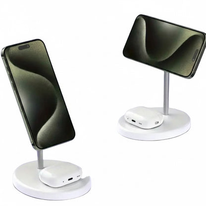 2-in-1 Magnetic Wireless Charging Stand – Fast Charging Station for iPhone & AirPods