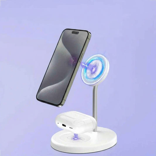 2-in-1 Magnetic Wireless Charging Stand – Fast Charging Station for iPhone & AirPods