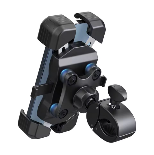 Anti-Vibration Bike Phone Mount – Shockproof Motorcycle & Bicycle Handlebar Phone Holder, 360° Rotation, Secure Clamp