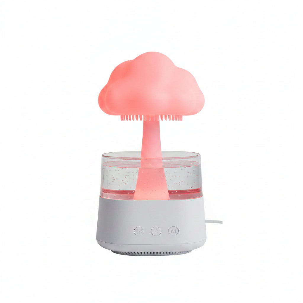 Rain Cloud Humidifier & Aroma Diffuser – 3-in-1 Mushroom LED Night Light with Rain Sounds, 800ml, Ultra-Quiet