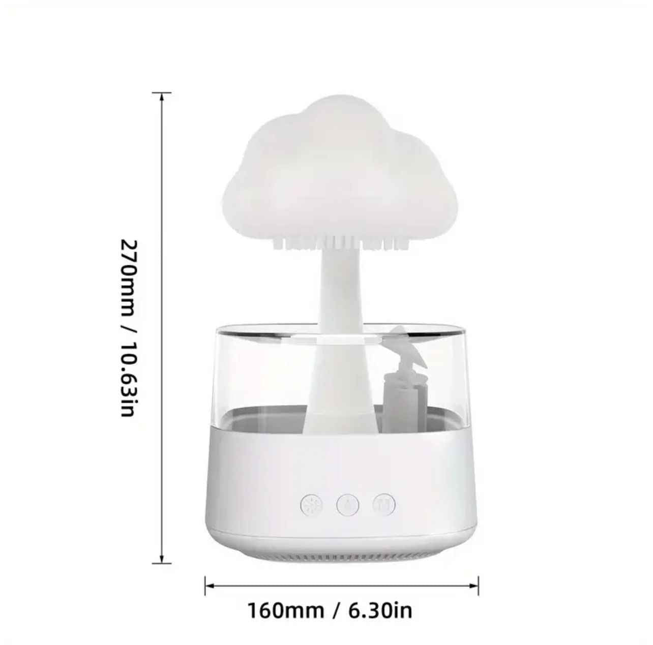 Rain Cloud Humidifier & Aroma Diffuser – 3-in-1 Mushroom LED Night Light with Rain Sounds, 800ml, Ultra-Quiet