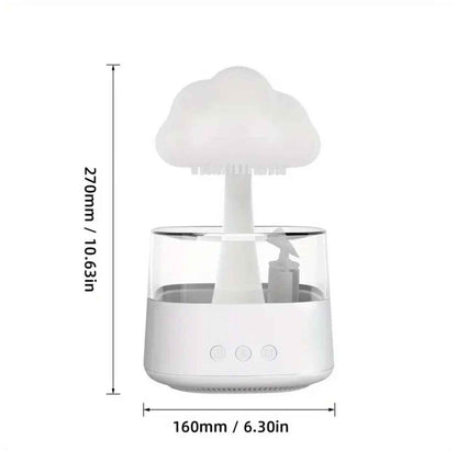 Rain Cloud Humidifier & Aroma Diffuser – 3-in-1 Mushroom LED Night Light with Rain Sounds, 800ml, Ultra-Quiet