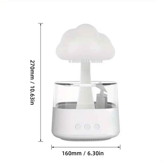 Rain Cloud Humidifier & Aroma Diffuser – 3-in-1 Mushroom LED Night Light with Rain Sounds, 800ml, Ultra-Quiet